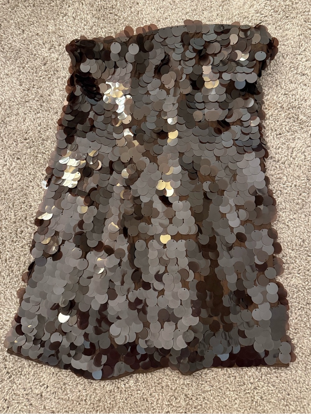 Abercrombie & Fitch Brown Sequin Strapless Mini Dress